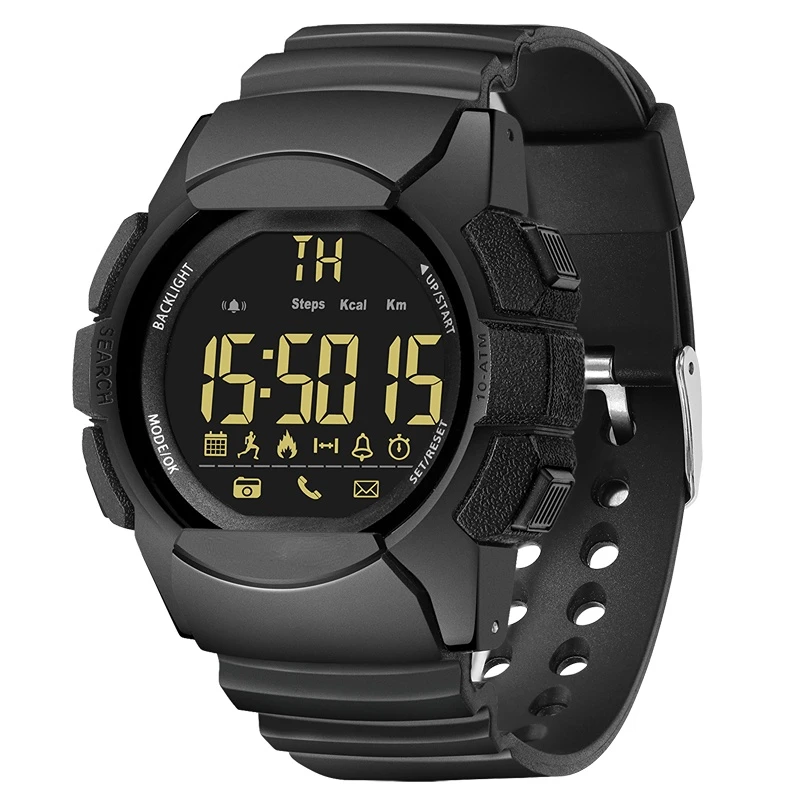 Waterproof Military Smart Watch, Pedometer, Alarm, Distance, Calories, Clock, 33 Months Standby Time, Smartwatch, 100m