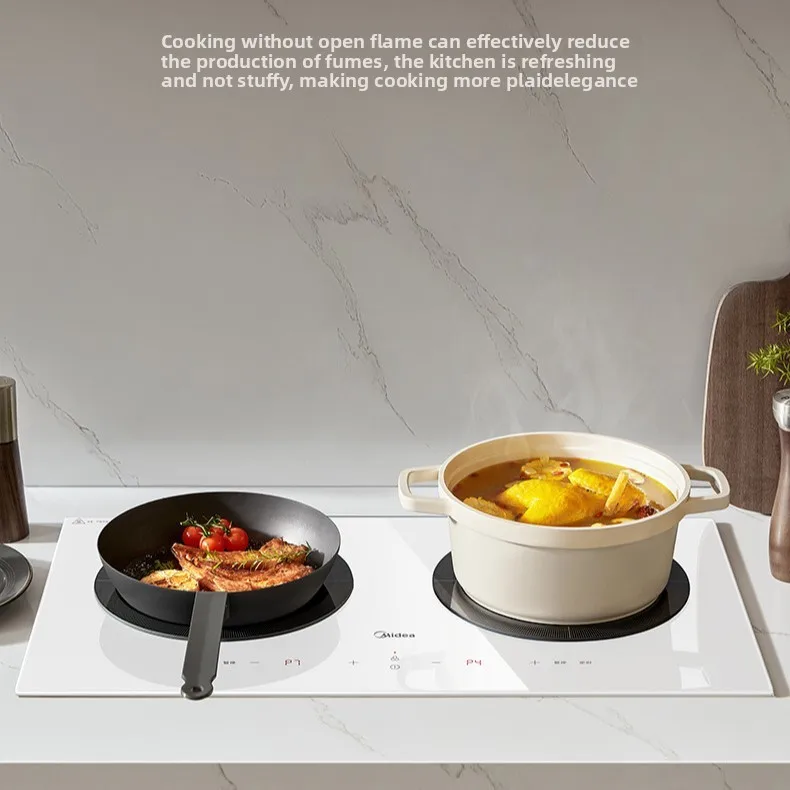 Midea Double Stove Induction Cooker Embedded Household Dormitory Electromagnetic Stove Waterproof High Power Constant Uniform Fi