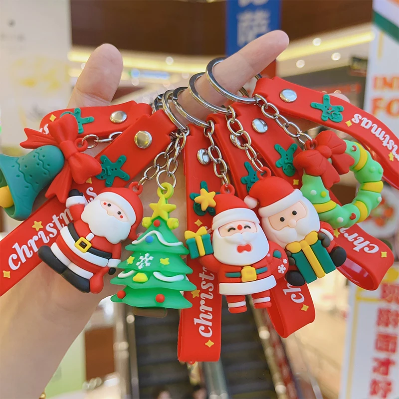 Porte-clés de Noël mignon et créatif, pendentif de père Noël drôle, accessoires de décoration de sac à dos exquis, cadeaux de mode