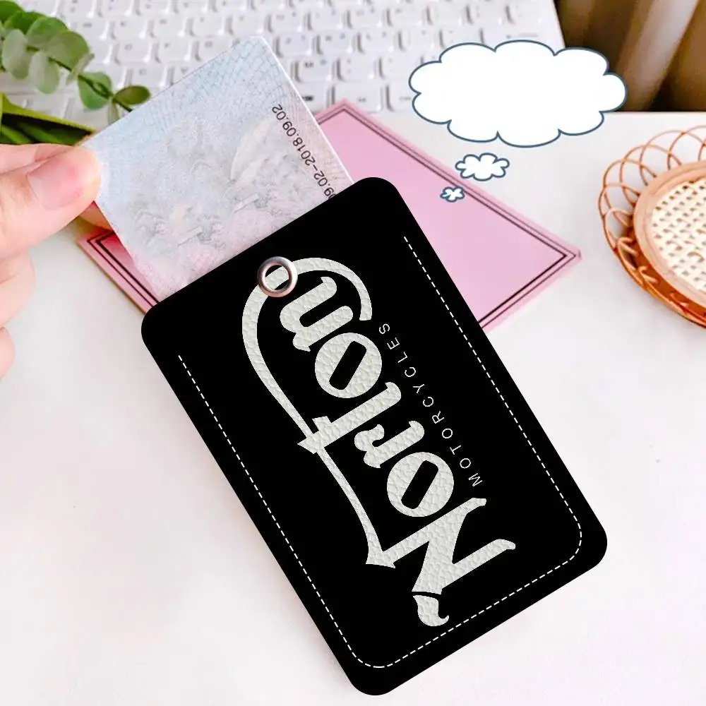 N-NORTONS دراجة نارية شعار 1 قطعة INS الإبداعية الكرتون طالب الحرم الجامعي حامل بطاقة لبطاقة وجبة ، بطاقة الحافلة ، بطاقة العمل ، الخ