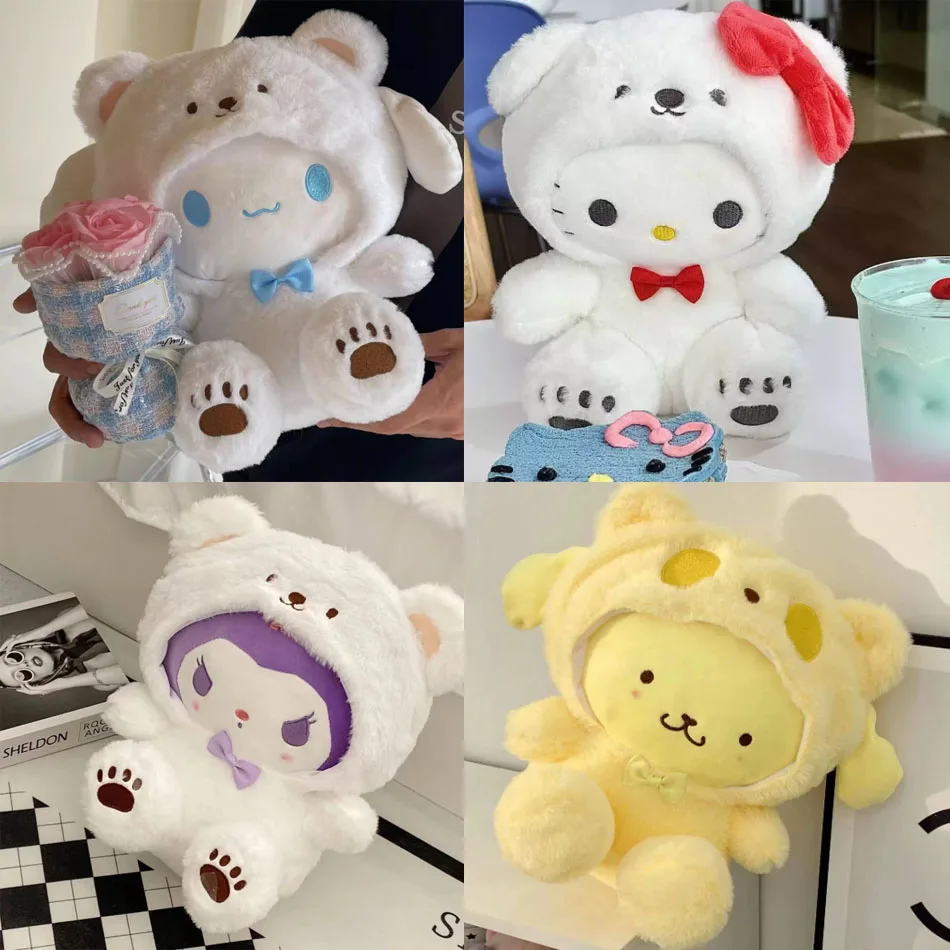 

* 20 см Sanrio плюшевые игрушки Hello Kitty Cinnamoroll Kuromi Pochacco мягкая плюшевая кукла Cos Bear милые игрушки детские подарки на день рождения