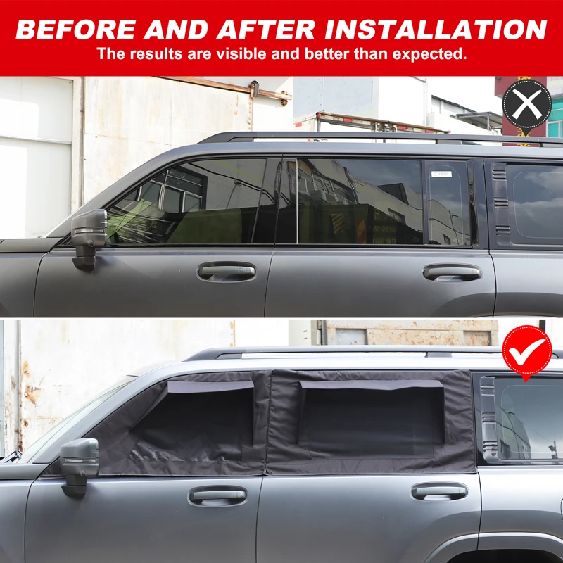 ل 2024 + هافال H9 نافذة الباب الخلفي الغطاء الواقي نافذة السيارة الخلفية التهوية مكافحة البعوض صافي اكسسوارات اكسسوارات السيارات #6