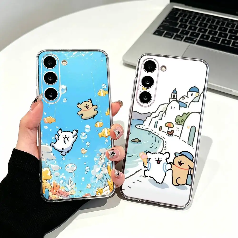 Lucky Cute Dogs-M-Maltese -ES Phone Case For Samsung Galaxy A71,A70,A52,A51,A40,A30 Transparent Cover