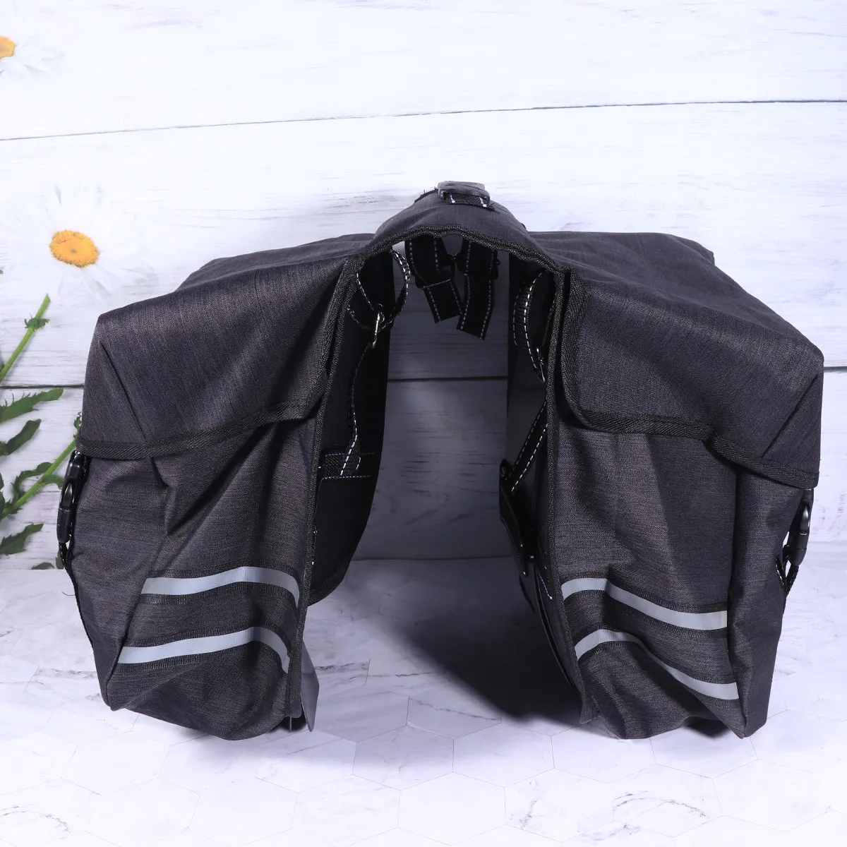 

Multifunctional 25L Large Capacity Bike Bag Black Cycling Pannier Rear Seat Carrier Double Tail Bag for Mountain Bikes