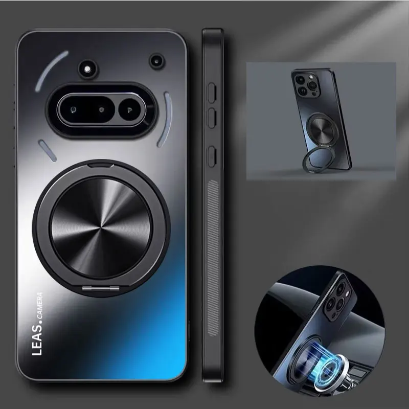 

Magnetic Case for Nothing Phone 3A Pro/3A/2A/CMF Phone 1 Matte Shockproof Hard Bumper with Stand Cover Funda Coque