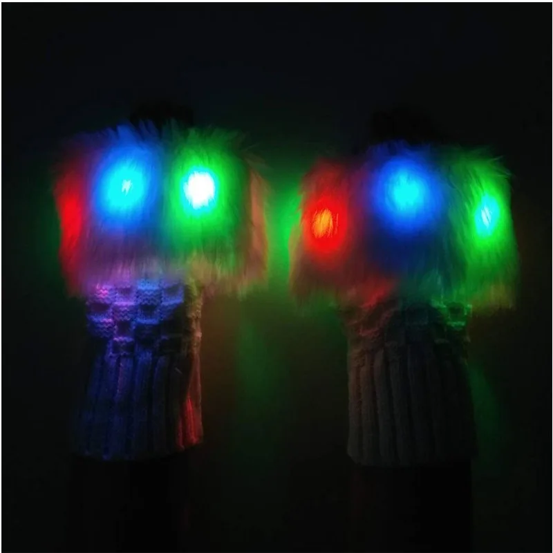 ถุงมือถักเรืองแสง LED สำหรับงานปาร์ตี้ฮาโลวีน คริสต์มาส หลากสี แฟลช แฮนด์แวร์ งานเรฟแดนซ์ การแสดง คอสเพลย์