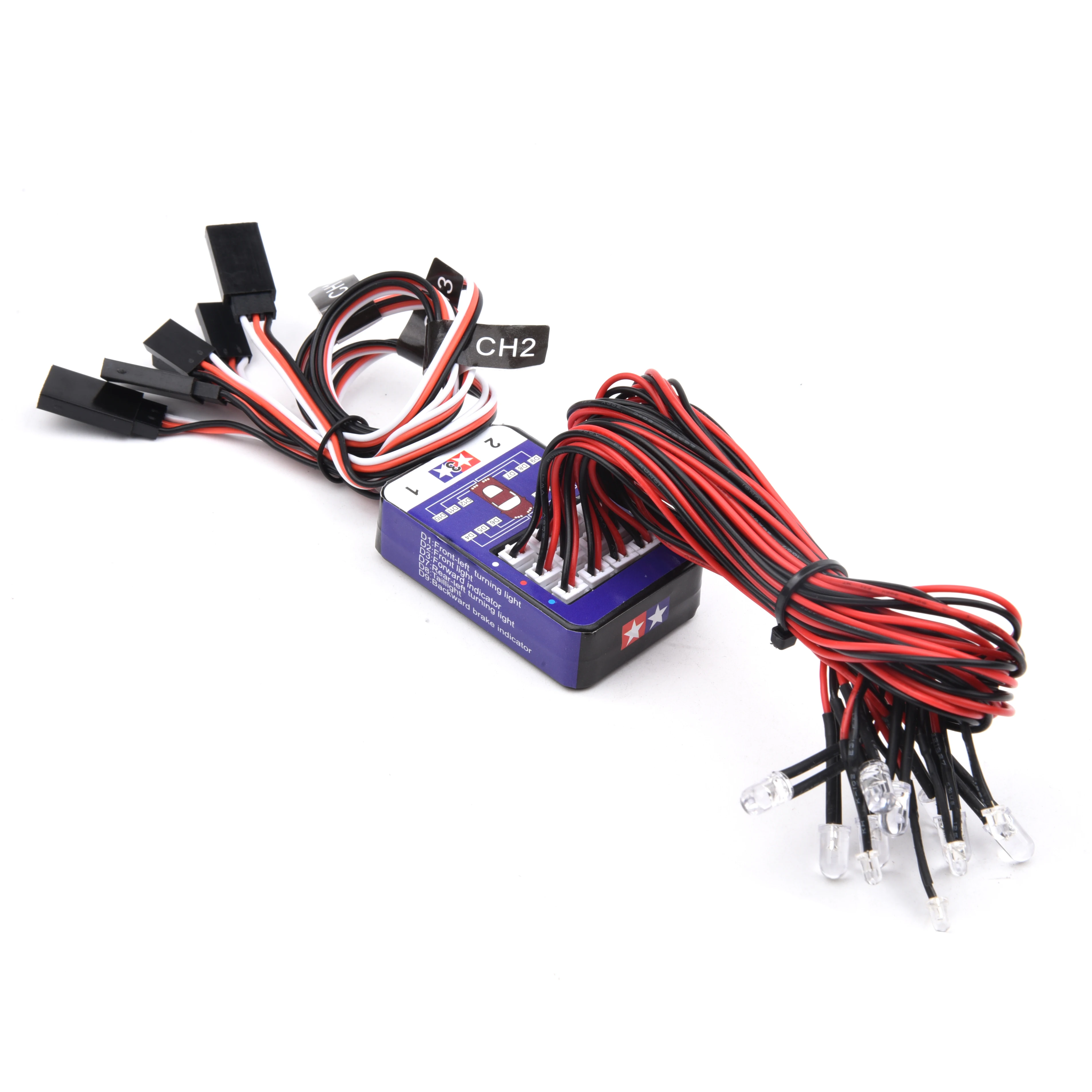 Simulation Steering Brake Flash Light 12 LED Lighting Kit for 1/10 Scale Models RC Car Yokomo Tamiya HSP HPI AXIAL RC4WD TRX