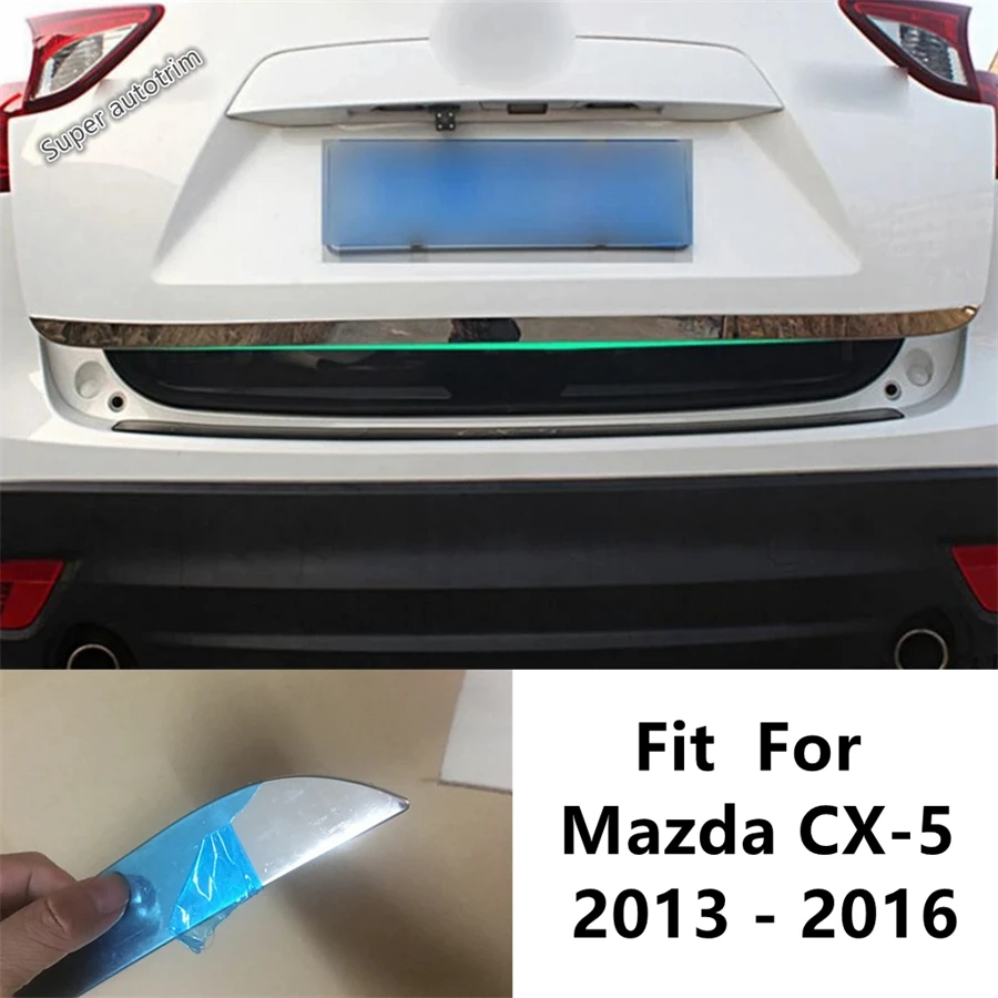 

Car Rear Trunk Tail Gate Door Strip Molding Bezel Stickers Sequin Garnish Cover Trim Accessories For Mazda CX-5 CX 5 2013 - 2016