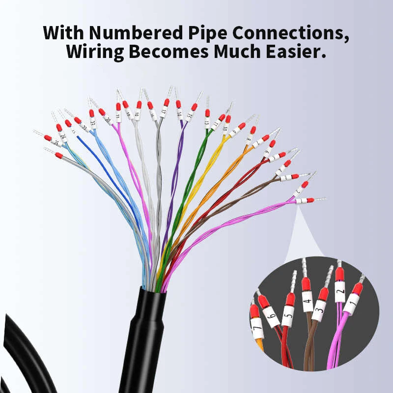 DB9 DB15 DB25 DB26 DB37 DB44 Single Head Terminal Wire with Numbered Tube 9/15/25/36/37/44/50/62Pin Serial Port Connector Cable