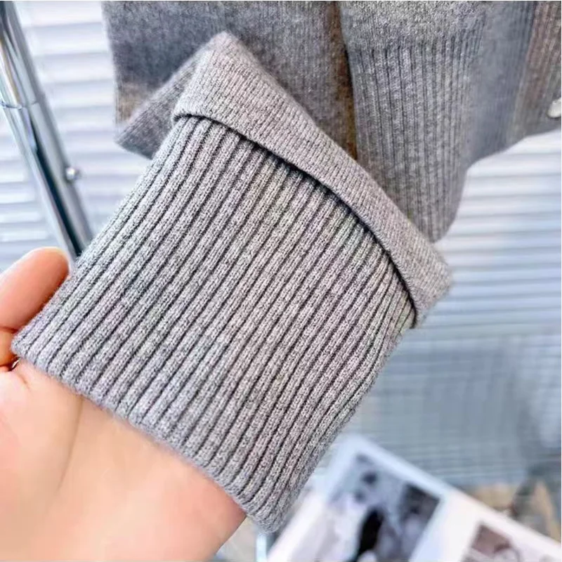 Spring French Women\'s Knitted Sandros Paris Cardigan Peter Pan Collar Long Sleeve Single Breasted Knitted Women\'s Cardigan New