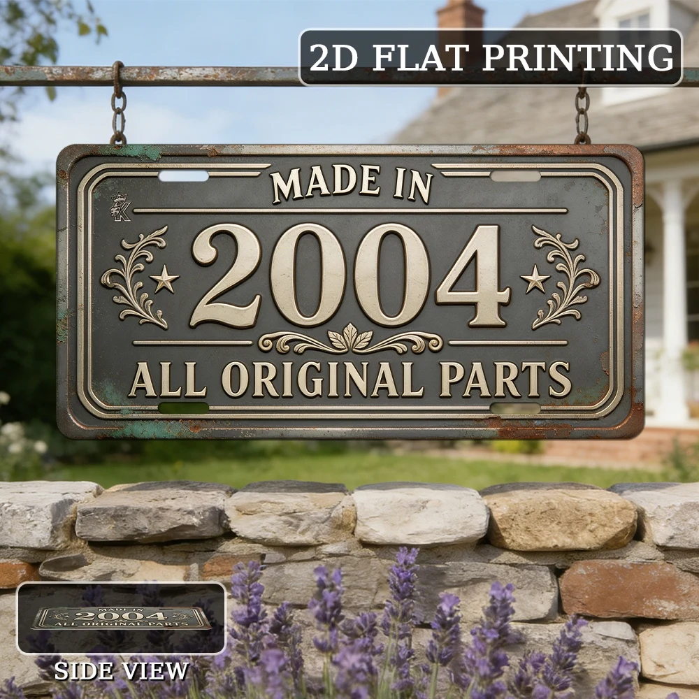 2D Flat, [2D Flat] 2D Flat Plane, 1pc, Vintage Metal Aluminum Sign 30.48 × 15.24 cm, Made in 2004, Genuine Part, Outdoor Plaque