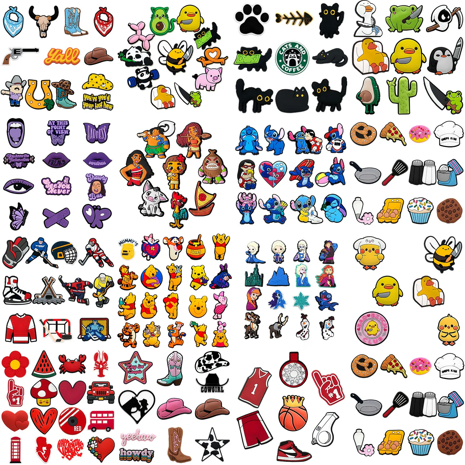 

6-20pcs PVC Western cowboy Shoe Charms for Sneakers Crown Cloud Shoe Decorations Accessories Bat for Women Girls Christmas Gifts