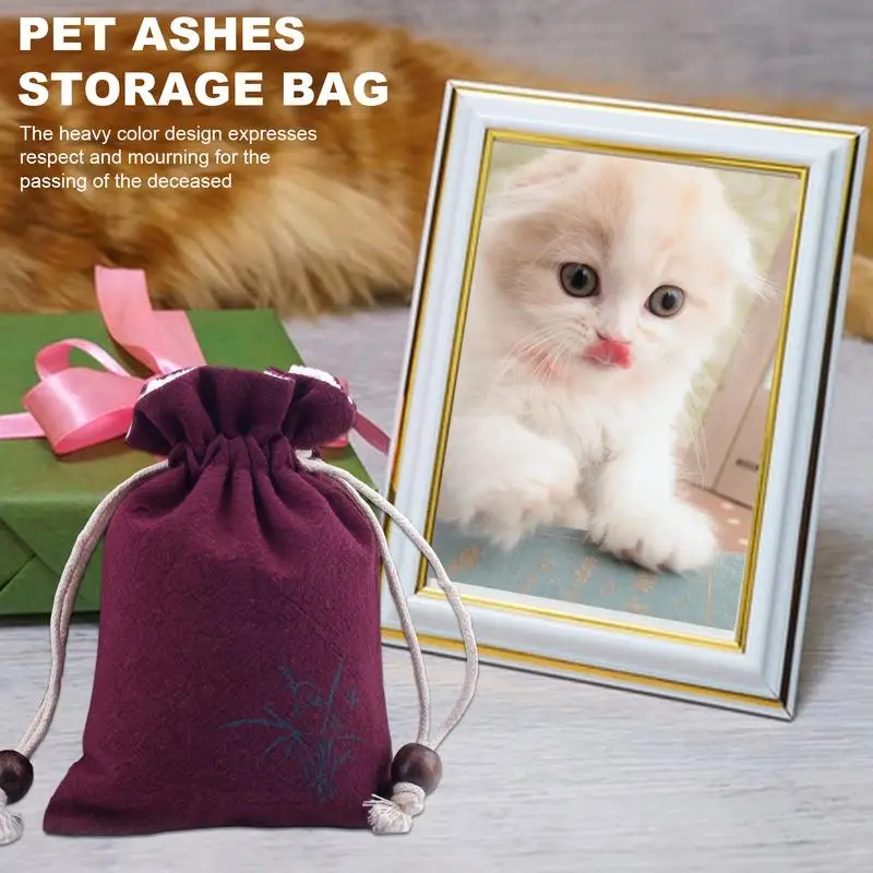 Torba na prochy psa Keepsake Dog Ashes Kitten Pouch na popiół Lekka torba na kremację dla kota Małe woreczki na pamiątkowe psa ze sznurkiem