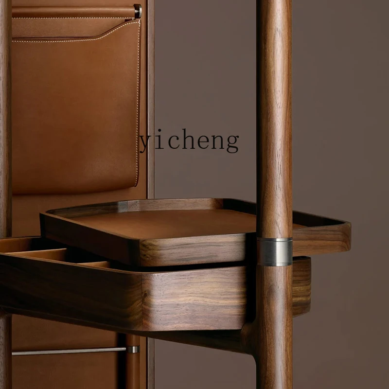 

TQH Designer Modern Minimalist Walnut Bedroom Floor Household Coat Rack Solid Wood Storage Rack home decoration accessories