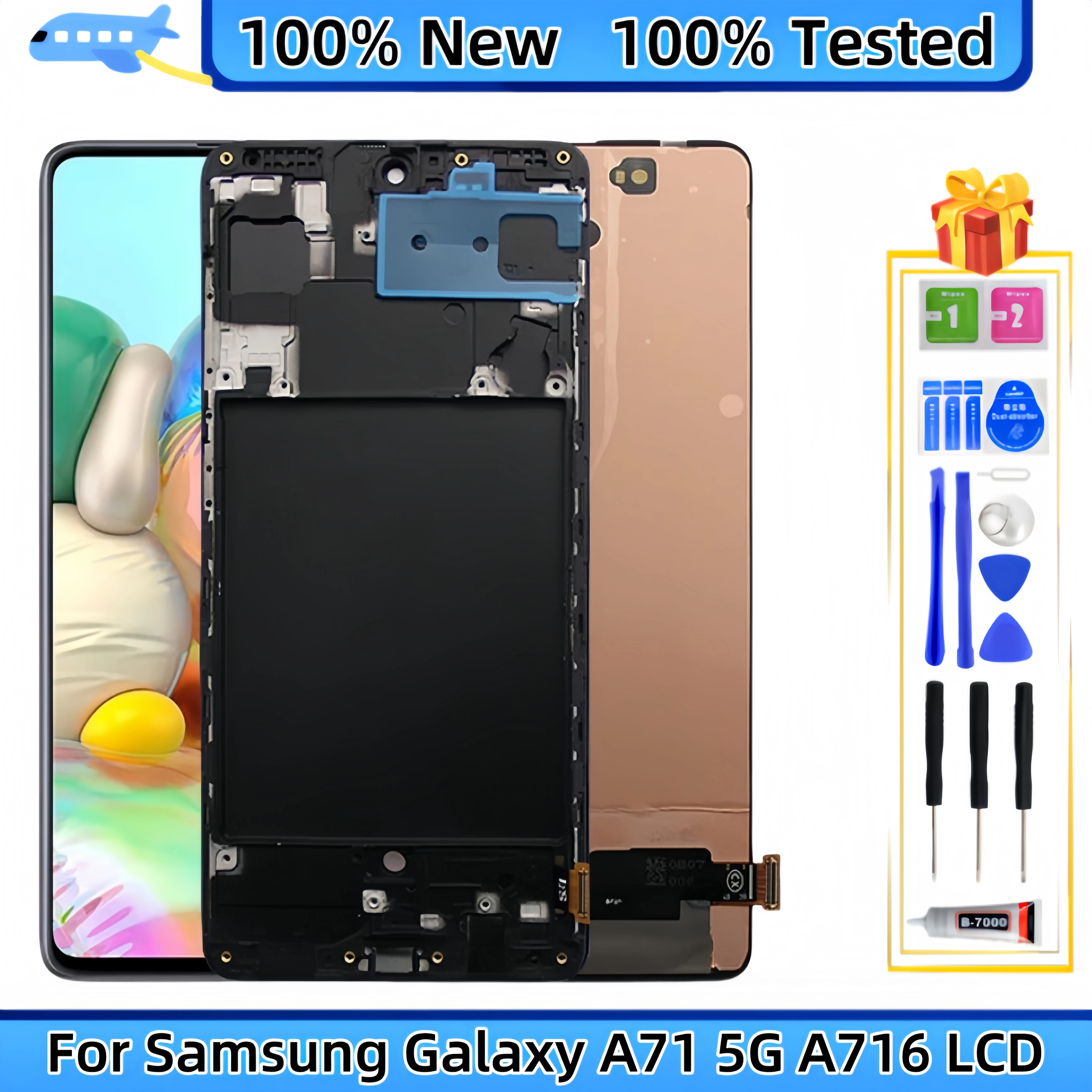 

LCD Display Touch Screen Digitizer Assembly Replacement, Samsung Galaxy A71 5G, A716B, SM-A716U, A716B/DS, A716F, A7160