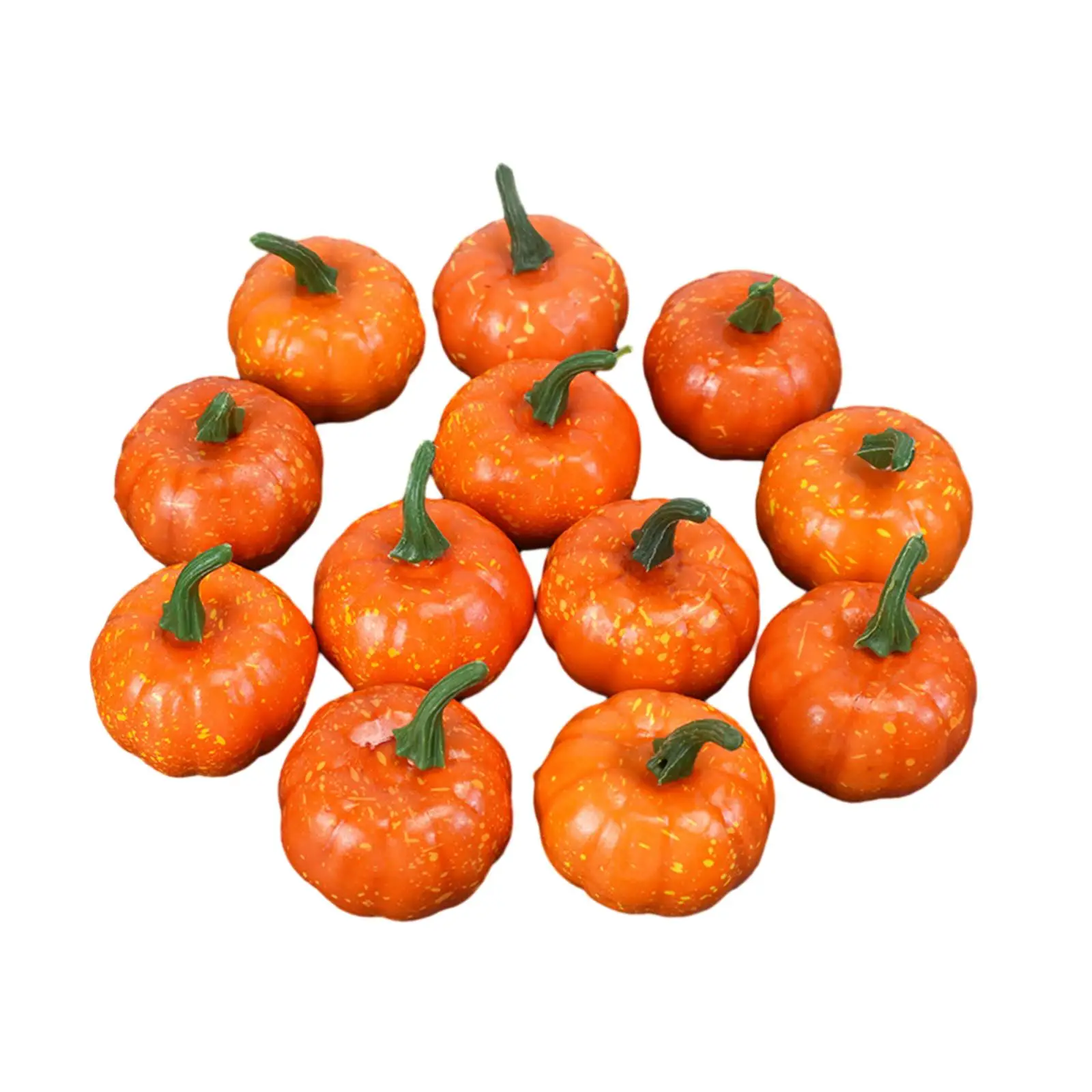 12Pcs Fake Pumpkins Model Mini Artificial Pumpkins for Halloween Shop Autumn