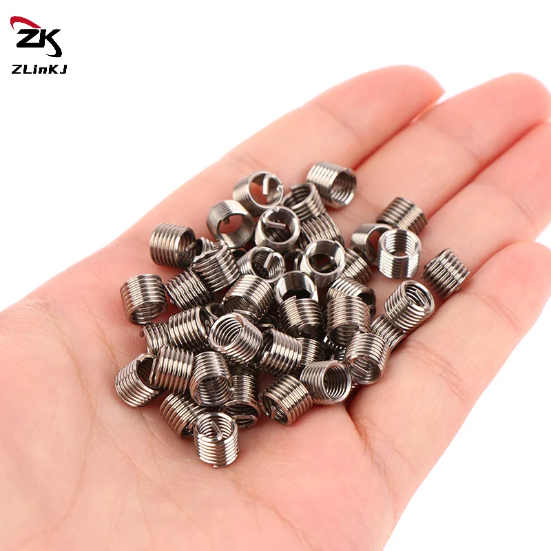 (ZYDD01) 50 piezas de insertos de rosca Helicoil de acero inoxidable M6 X 1.0 1.5D, insertos de reparación de rosca Helicoil