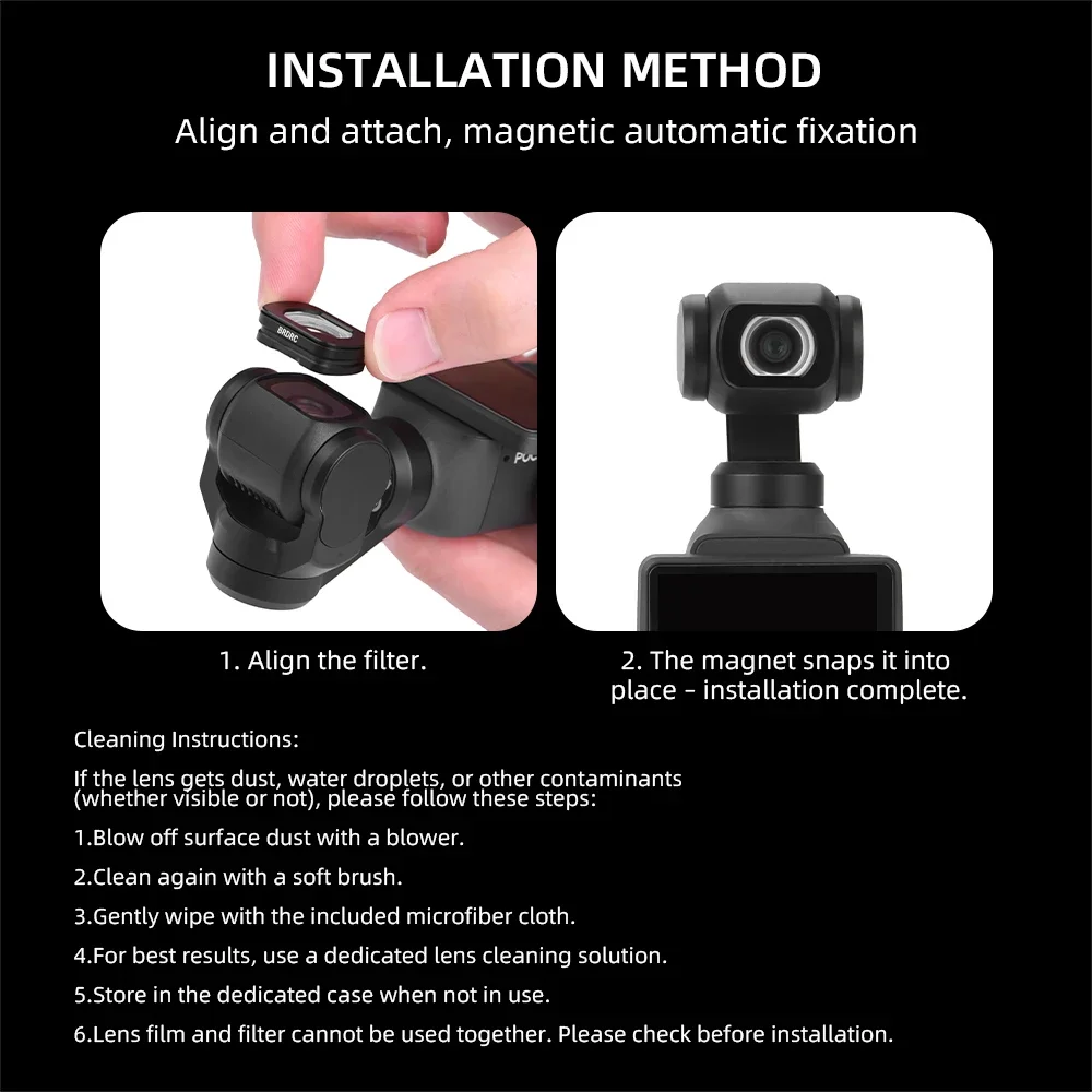 BRDRC Magnetischer Weitwinkel-Objektivfilter für DJI OSMO Pocket 3 4 Zubehör HD Optisches Glas Objektiv Erweitert das Sichtfeld – Detail 12