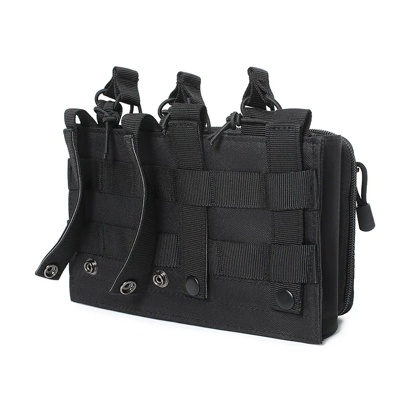 Tactical Mag Admin Pouch, Molle Utility Tool Pouch Medical EMT Organizer with Triple Stacker Magazine Holder for Hunting Vest - view 6