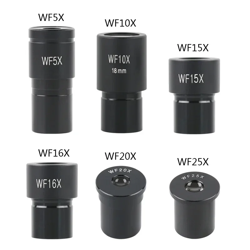 2 sztuk/zestaw okulary mikroskopu biologicznego WF5X WF10X WF16X WF20X WF25X WF30X akcesoria szerokokątny obiektyw o średnicy 23,2mm — zdjęcie 2