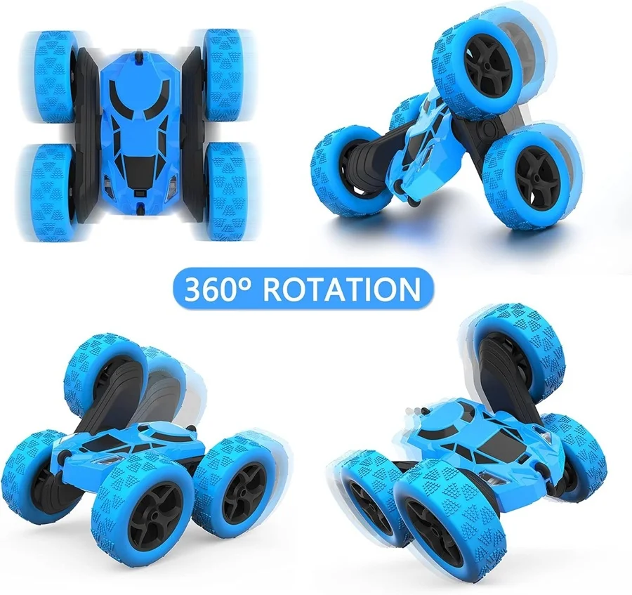 Auto telecomandata, macchinine RC per bambini, auto acrobatica 4WD con luci a LED 360 °   Flips, regalo giocattolo elettrico Drift Racing per ragazzo e ragazza