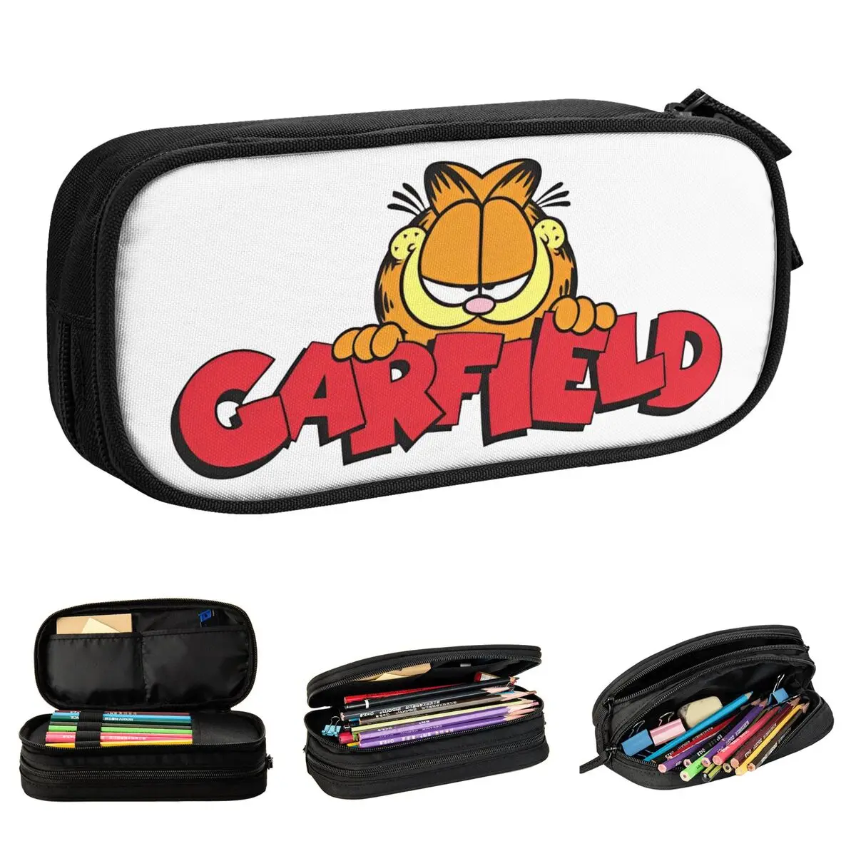 New G-Garfielded Lazy Looking Pencil Cases Cartoon Pencilcases Pen Holder Girls Boys Big Capacity Bag School Supplies Zipper