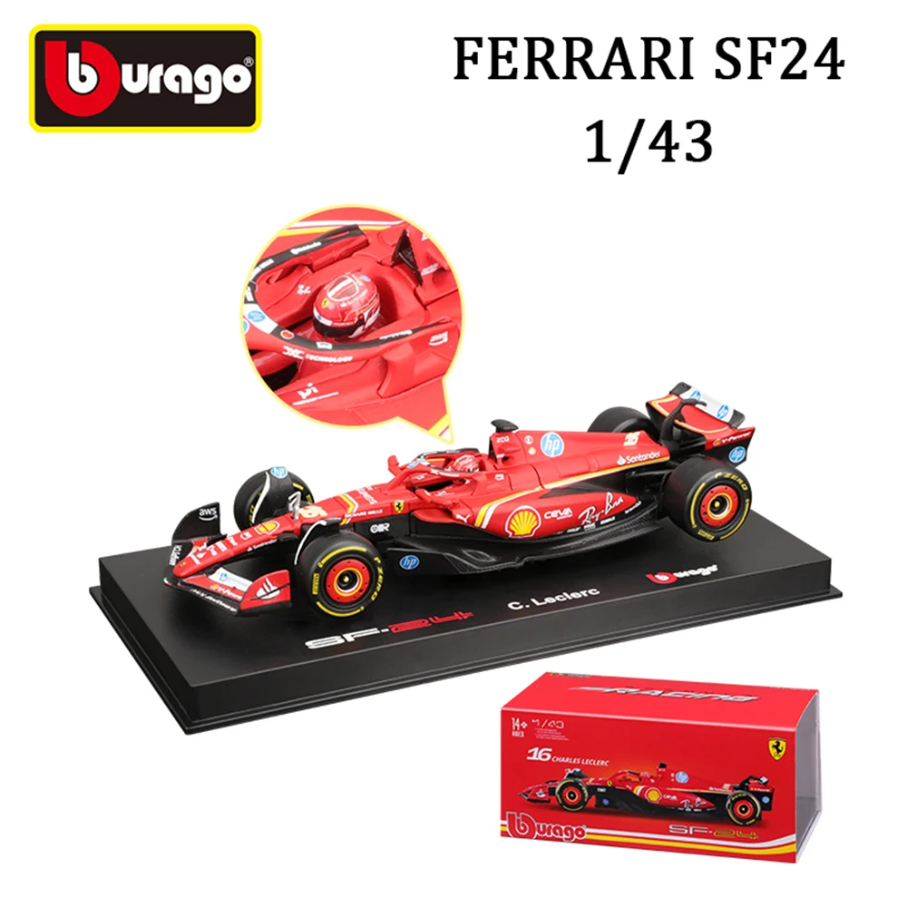 Bburago 1:43 F1 Formula 2024 Racing Toy Ferrari SF24 Red Bull RB20 Aston Martin AMR23 Collectible Alloy Model Car Birthday Gift