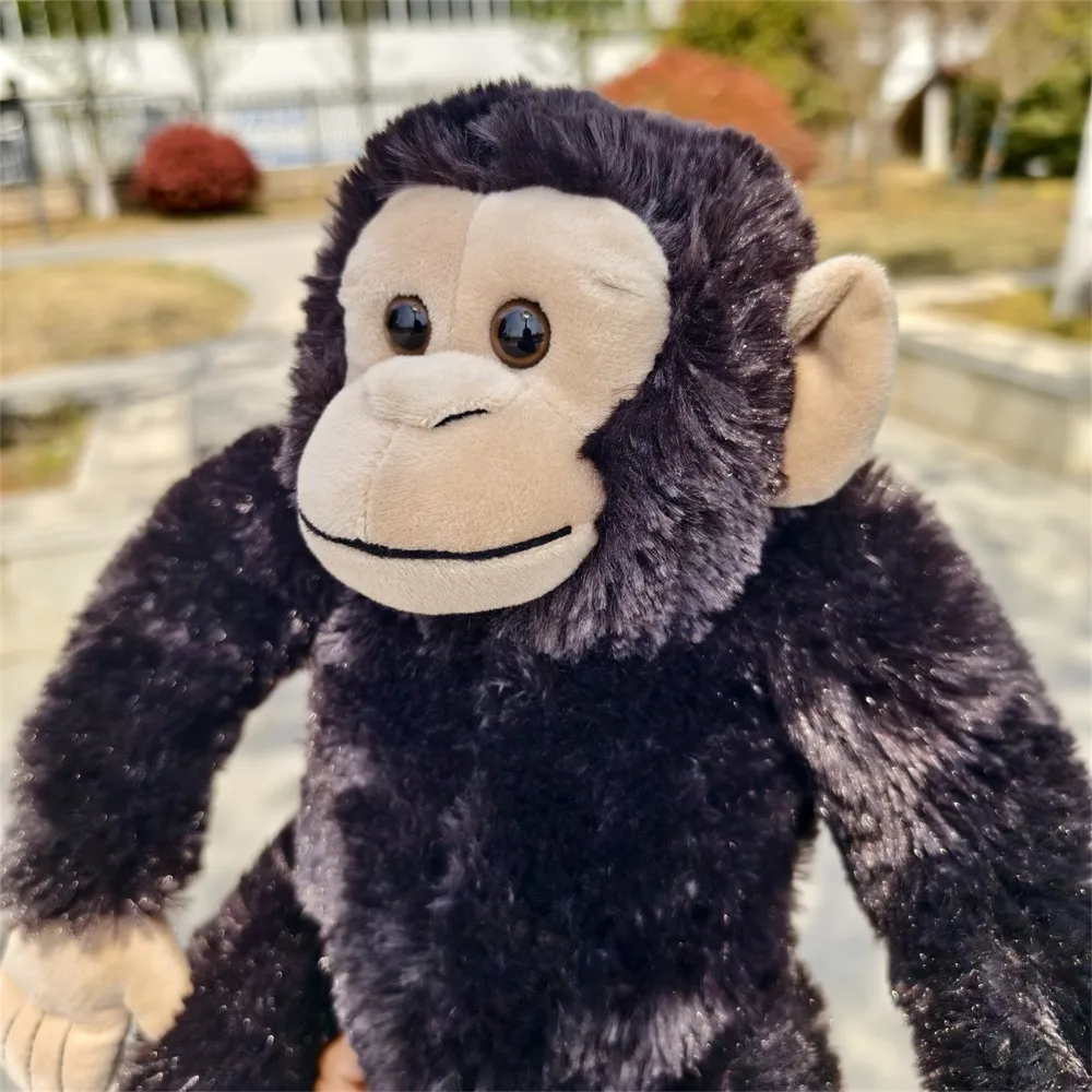 25 سنتيمتر محاكاة الشمبانزي ألعاب من نسيج مخملي واقعية الغوريلا محشوة الحيوان لينة سفاري دمية هدية ديكور المنزل للأطفال هدايا عيد