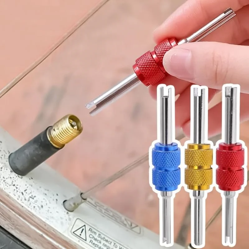 3pcs Valve Core Removal Tools Set Air Conditioner Dual-Purpose Valve Core Wrench Removal Tool For Truck SUVs Air Conditioner