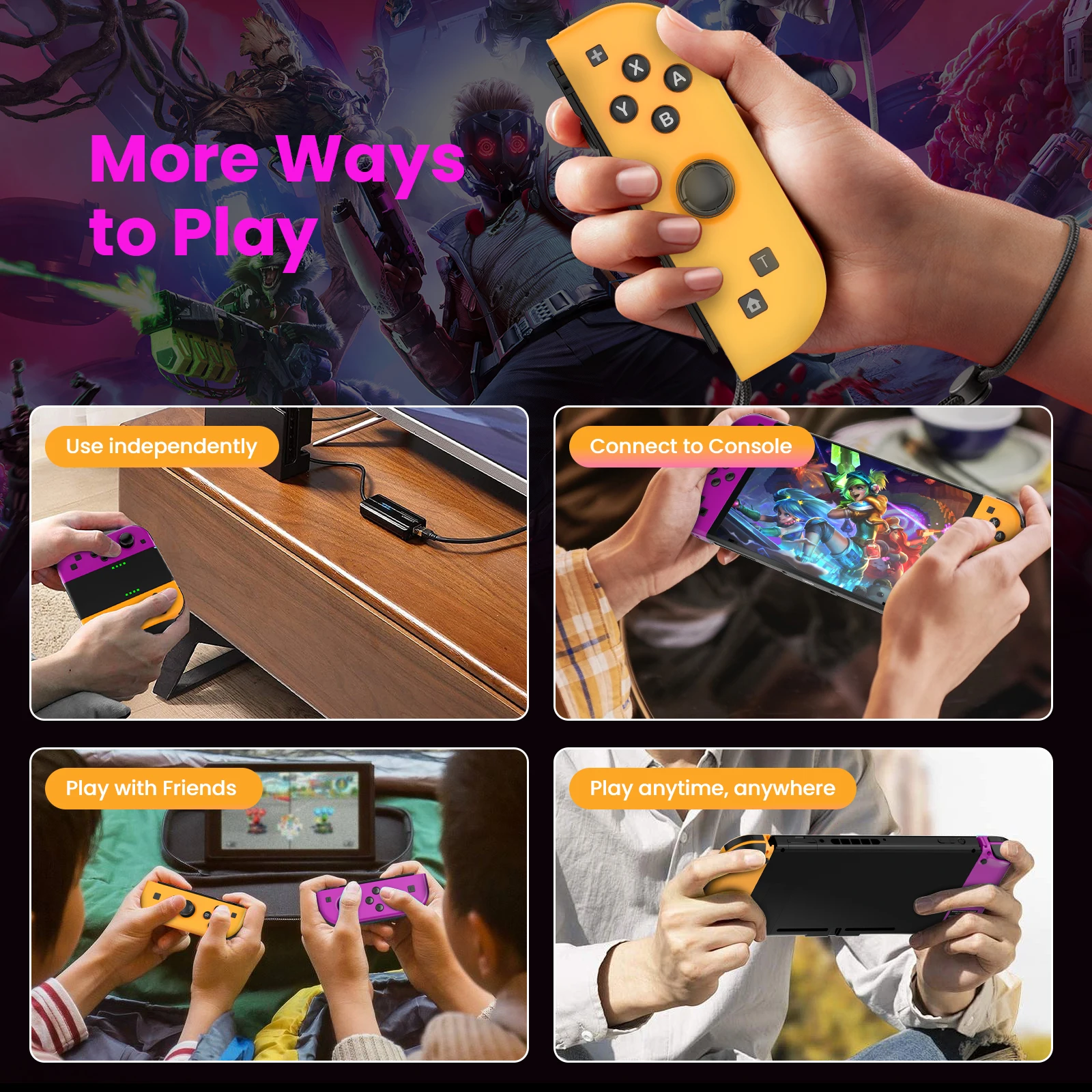 Геймпад Joycons для Nintendo Switch/Ios/Android/ПК, беспроводной Bluetooth-контроллер, джойстик с игровыми консолями Trubo