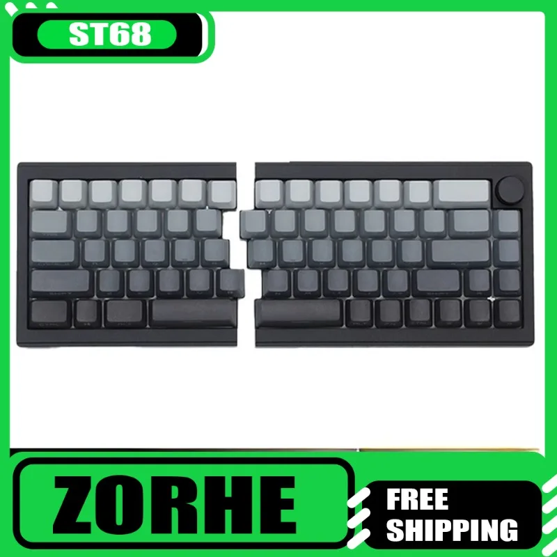 

Zorhe ST68 Split QMK Tri-moden Mechanical Keyboard 68 Keys Hot-swap Ergonomic Design Customized Gaming Keyboard for Office Gift