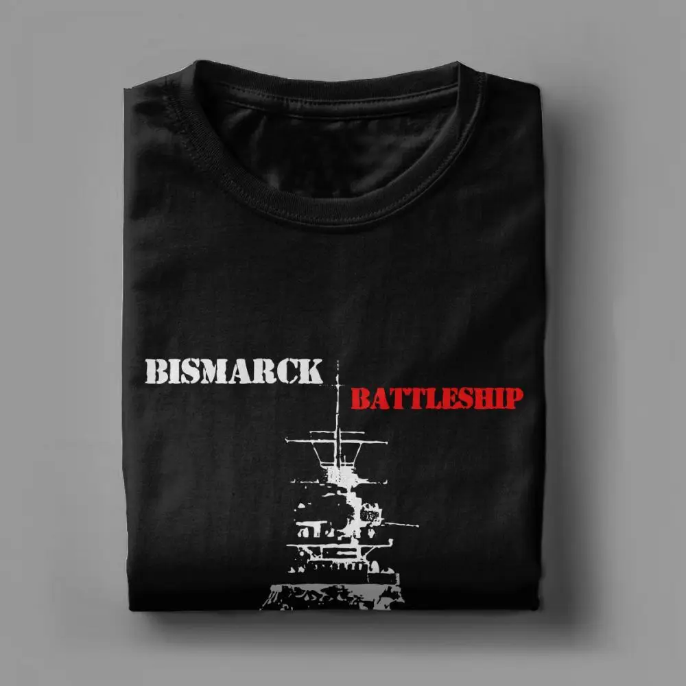 Men Tshirt Bismarck Battleship T Shirts 100% Cotton Clothing Short Sleeve Crew Neck Tees Summer T-Shirts Plus Size