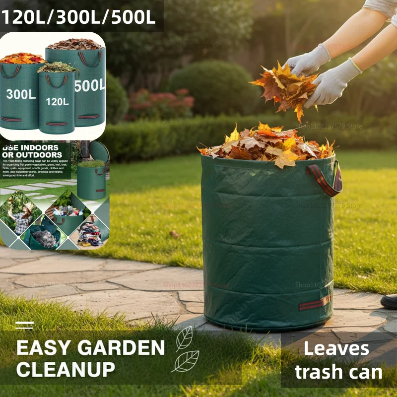 Duty Reusable Yard Waste Bag with Handles Foldable Garden Leaf Collector for Lawn Clippings Plant Debris Outdoor Tote