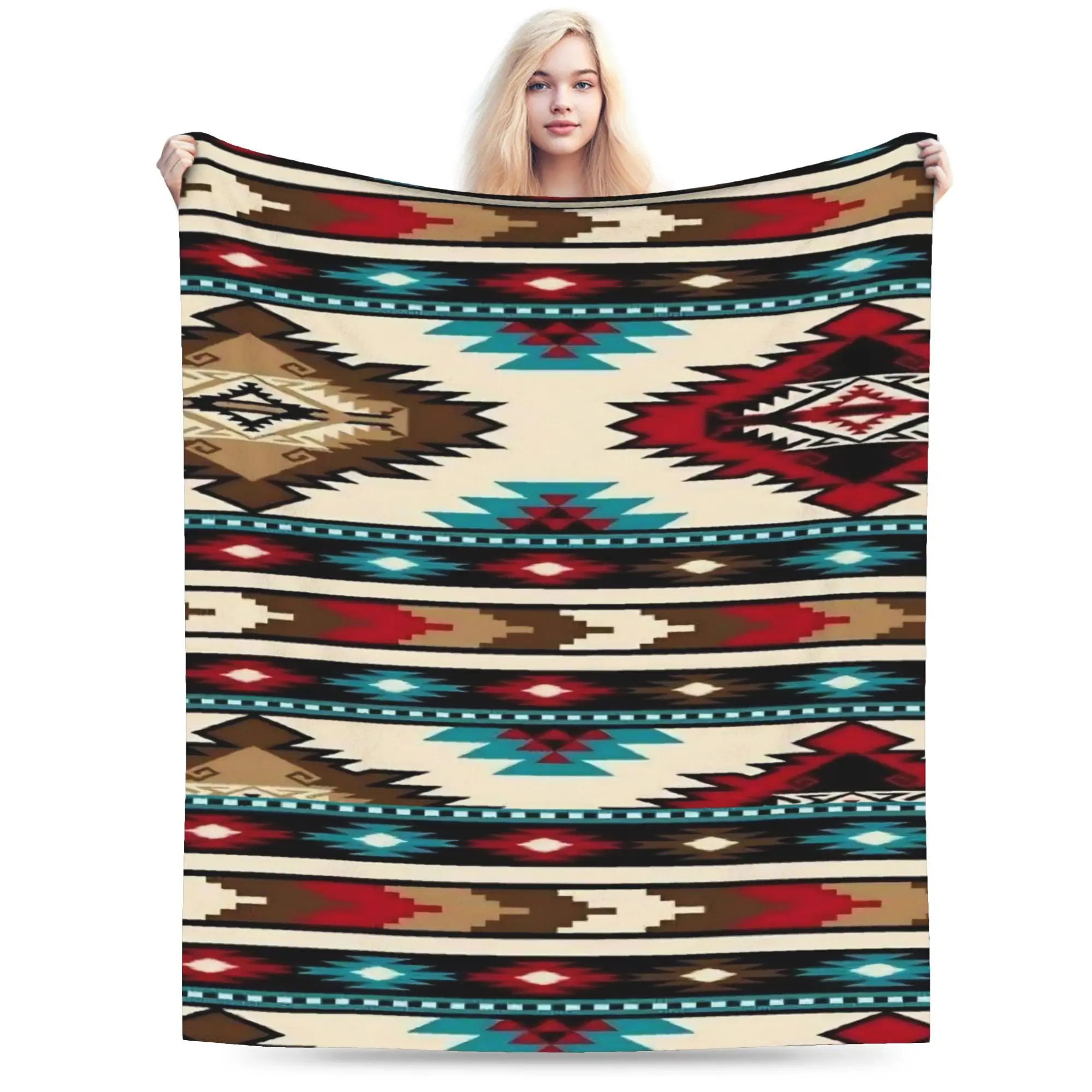 Southwestern Aztec Tribal Blankets Lightweight Thin Fleece Novelty Gifts  Throw Blanket Bedspread
