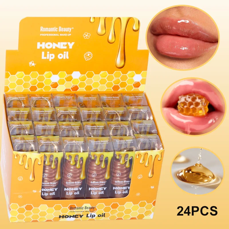 Honey Moisturizing Lip Oil Moisturizing 1Pc Golden Gloss Smooth and Fresh Natural Ingredients Lip Gloss Key Chains Women Make Up