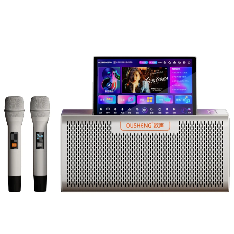 

Домашняя караоке-машина Ousheng «все в одном», двойные микрофоны, аудиосистема Android KTV, уличный умный музыкальный автомат, умные функции для дома
