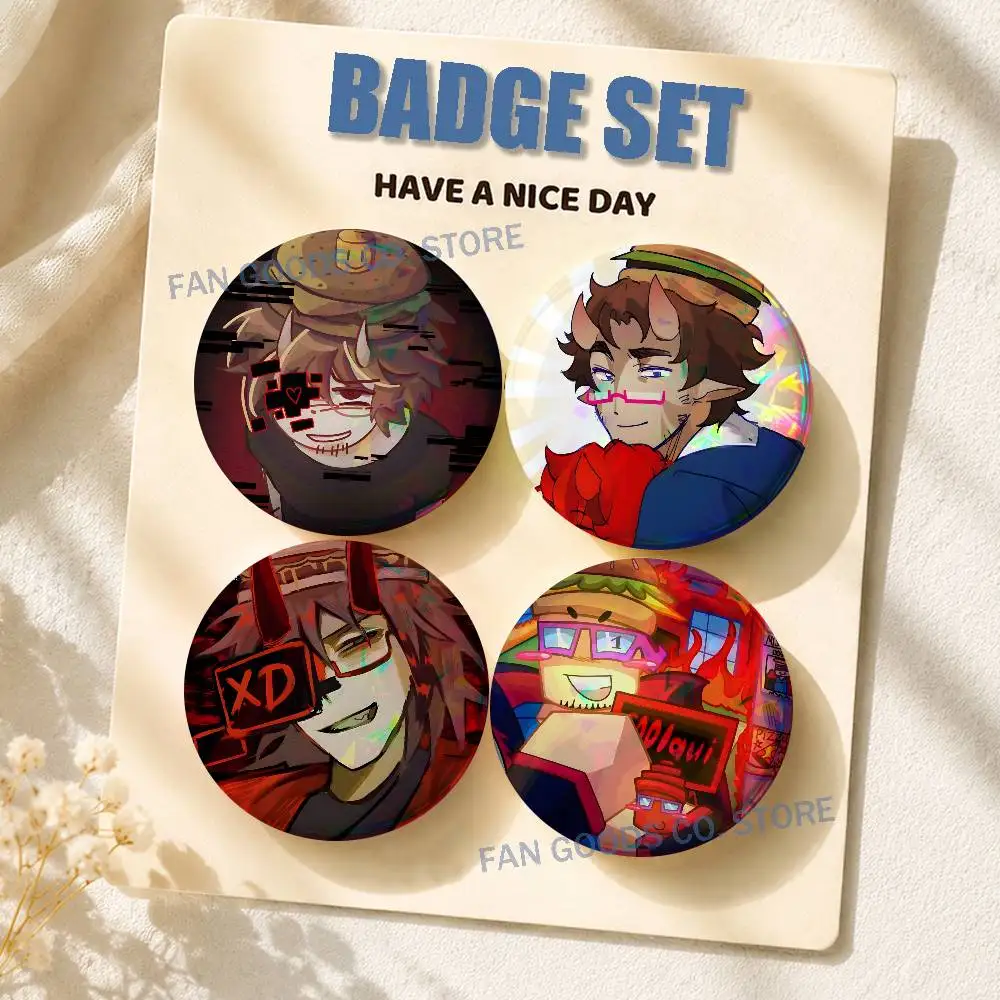 007n7 Fanart 2-piece set Pins Backpack Clothes Jewelry Accessories Cartoon Round Brooch Button Badge Fans Collection Gifts