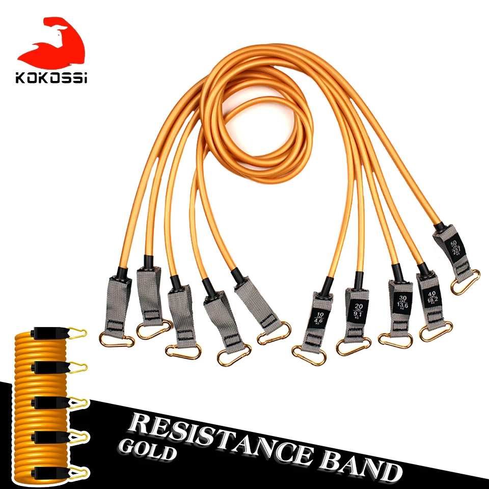 KoKossi 11Pcs Fitness Resistance Band Pull Rope Elastic Band Set Unisex Home Exercise Bodybuilding Muscle Strength Pilates Sport