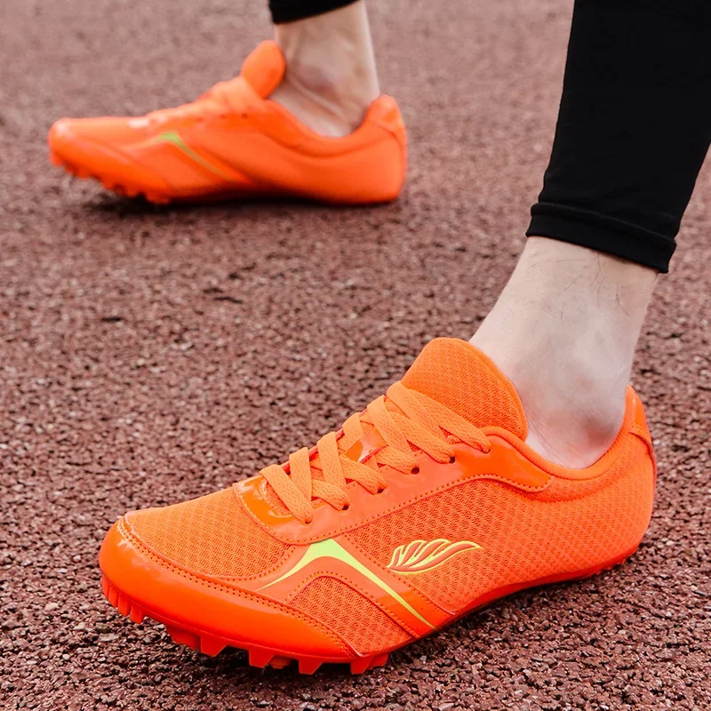 2024 nuevos zapatos de campo de pista de Sprint, zapatillas de deporte con pinchos de talla grande 35-46, zapatillas de correr de Sprint para mujeres, zapatillas transpirables para hombres al aire libre