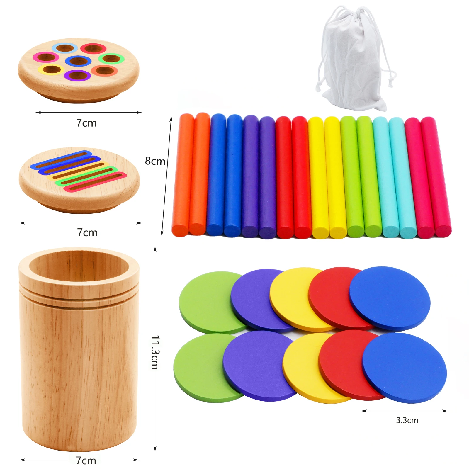 Holz Passende Spielzeuge Montessori Farbe Passenden Sortierung Stick Balance Spielzeug Feinmotorik Mathematik Lernen Pädagogisches Spielzeug Kinder – Detail 6