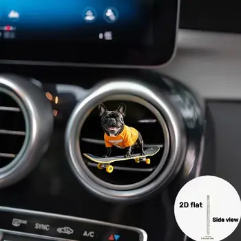 2D Francouzský buldoček Auto Výstup Dekorace Klip Interiér Vozidla Akrylový Auto Osvěžovač Vzduchu Díly Do Interiéru Automobilu Kawaii 10 nejlepší prodej vodní bullet - №8