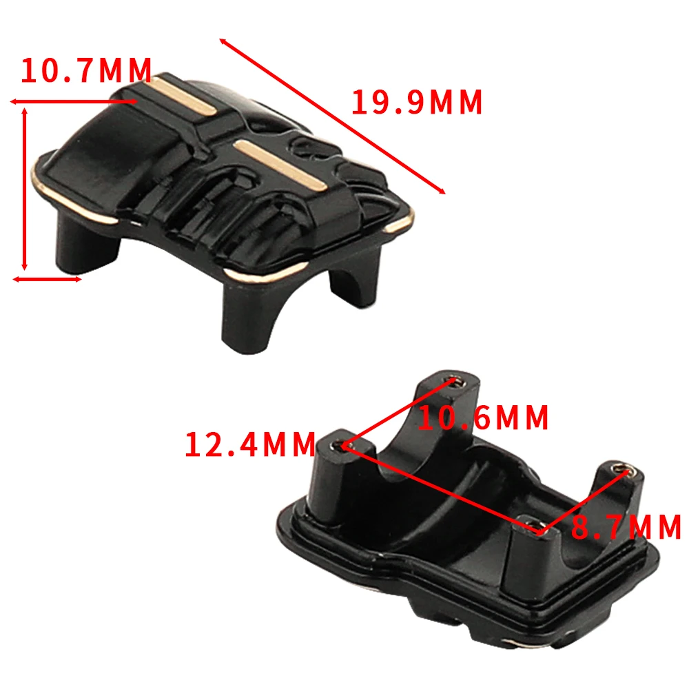 Brass Alloy Axle Housing Cover 1Pcs for 1/18 RC Crawler TRX4M Bronco Defender Upgrade Replacement Parts, RC Model Spare Parts