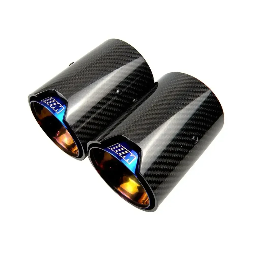 1 Piece Burnt Blue Carbon Fiber Exhaust Tip Muffler For BMW M Performance exhaust pipe M2 F87 M3 F80 M4 F82 F83 M5 F10 M6 F12