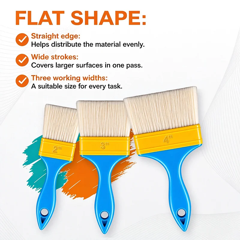 3Pcs Nylon Paint Brushes Brush Paintbrush Drawing Pen for Wall Painting Home Cleaning Kitchen Plastic Multifunctional Hand Tools
