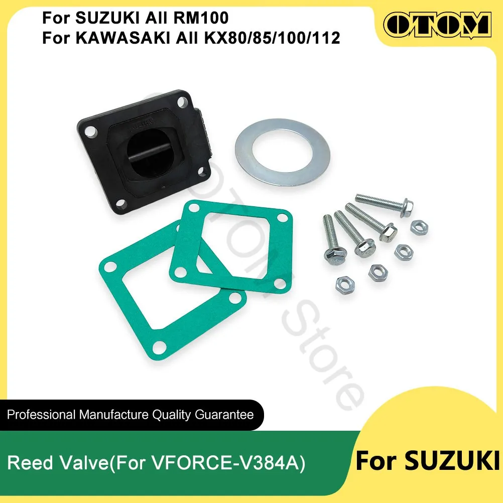 For V384A VFORCE Motorcycle Cage System  Intake Reed Valve Carbon Fiber Gaskets Assy KAWASAKI SUZUKI RM100 KX80 KX85 KX100 KX112