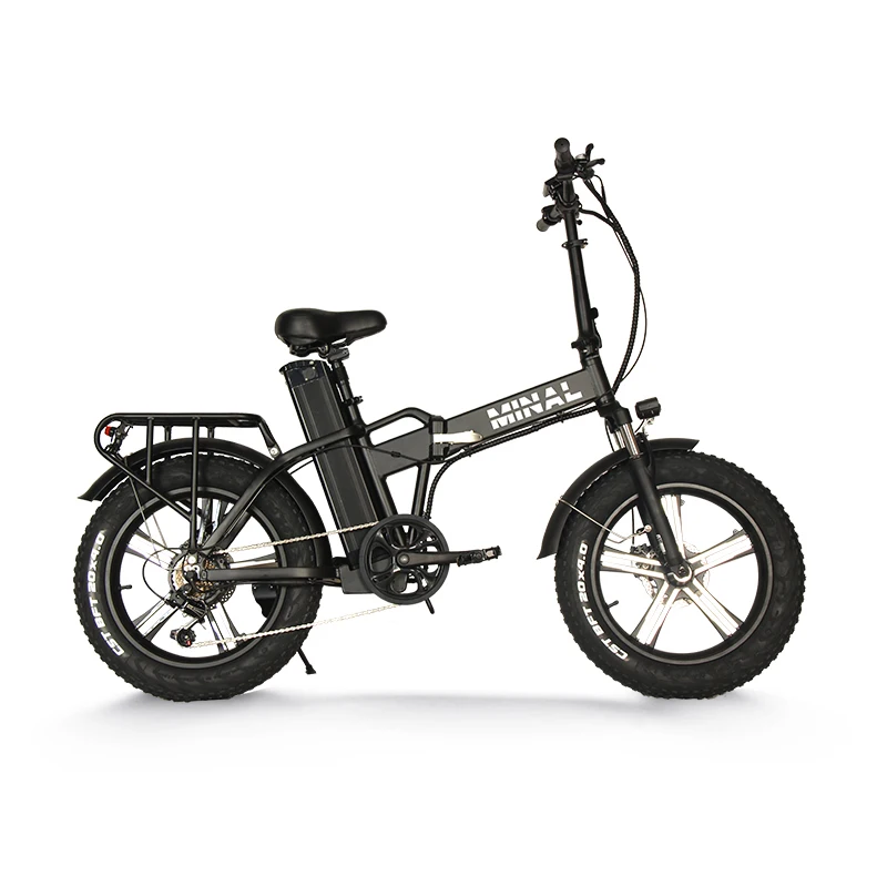 Gryan drives an electric bicycle 20 inches small folding moped with built-in lithium battery