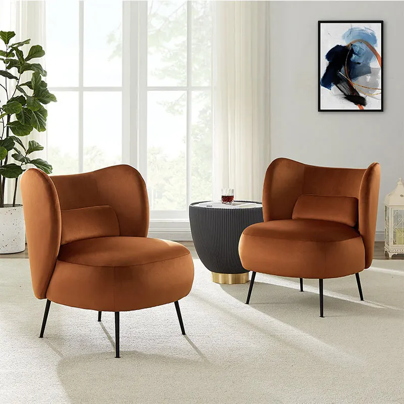 INS Lamb Wool Single sofa Modern living room chair Ergonomic Design  relax Armchair Beauty Salon luxury Waiting Reception Chair