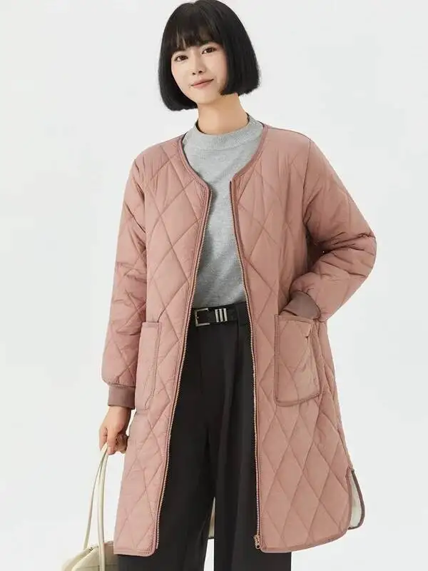 

Зимнее женское пуховое пальто на молнии из бархата ягненка, теплое хлопковое пальто для мамы, внутренняя нейлоновая ткань