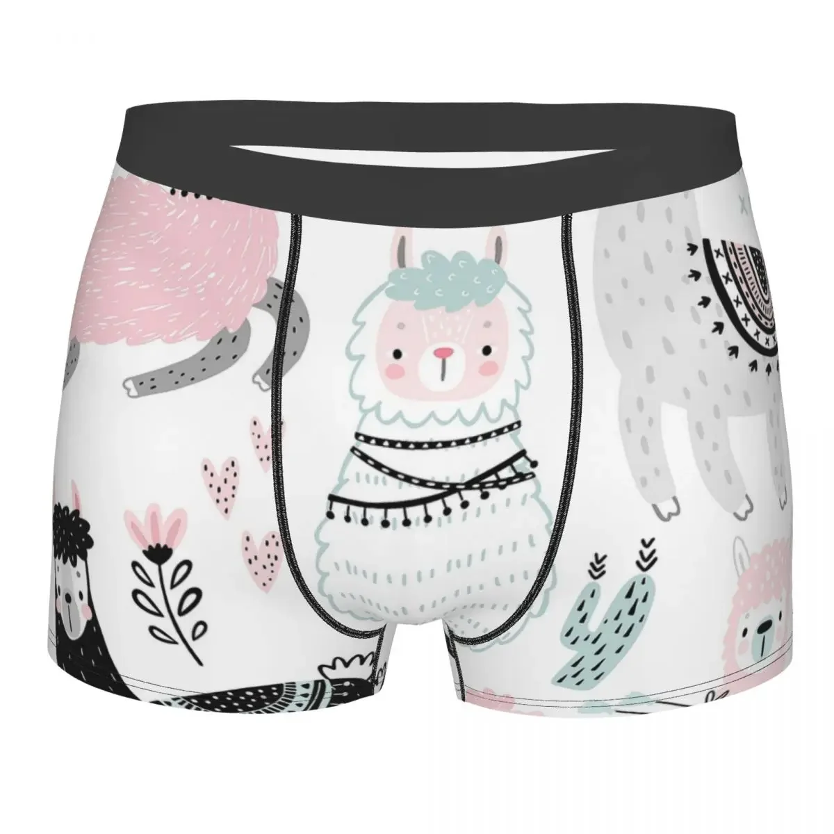 Black Sheep Alpaca Clever Lively Naughty Lovely Cherubic Underpants Breathbale Panties Men's Underwear Ventilate Shorts Briefs