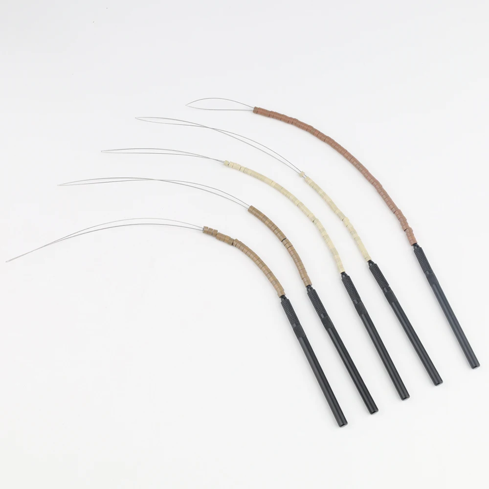 GlamorDove Professional Hair Extension Loop Threader Tool with Threading Wire for Micro Ring Nano Ring Hair Extensions